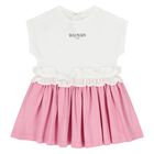 Baby Girls Pink & White Logo Dress Set, 1, hi-res