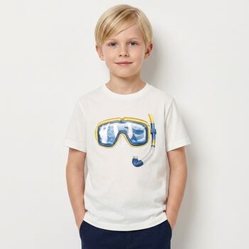 قميص للأولاد بنظارات واقية عاجية