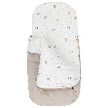 مدس اطفال بطبعه تيدى بير باللون العاجى والبيج 