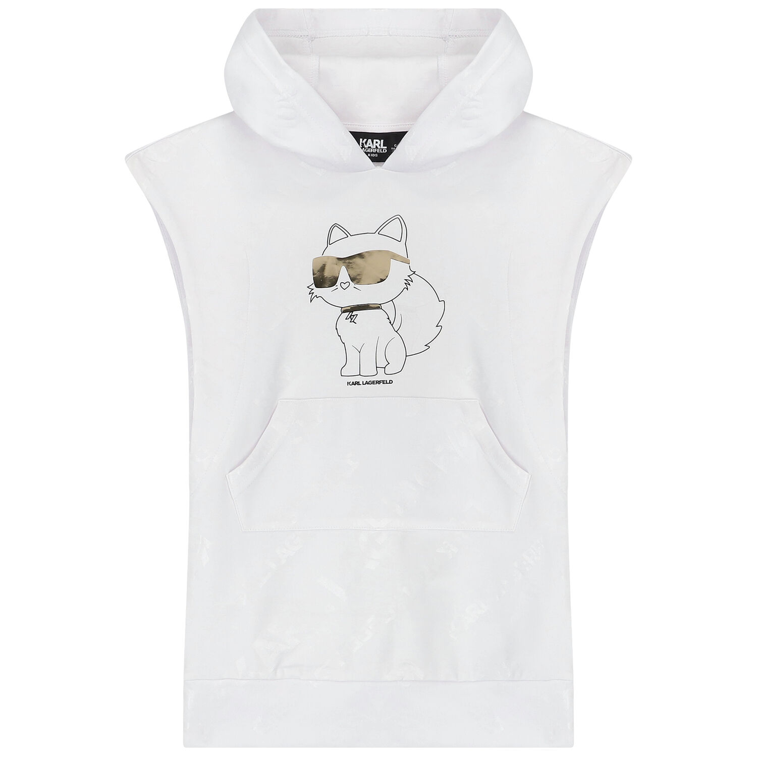 Girls White Logo Hooded Dress, 1, hi-res image number null