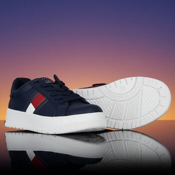 Boys Navy Blue Logo Trainers