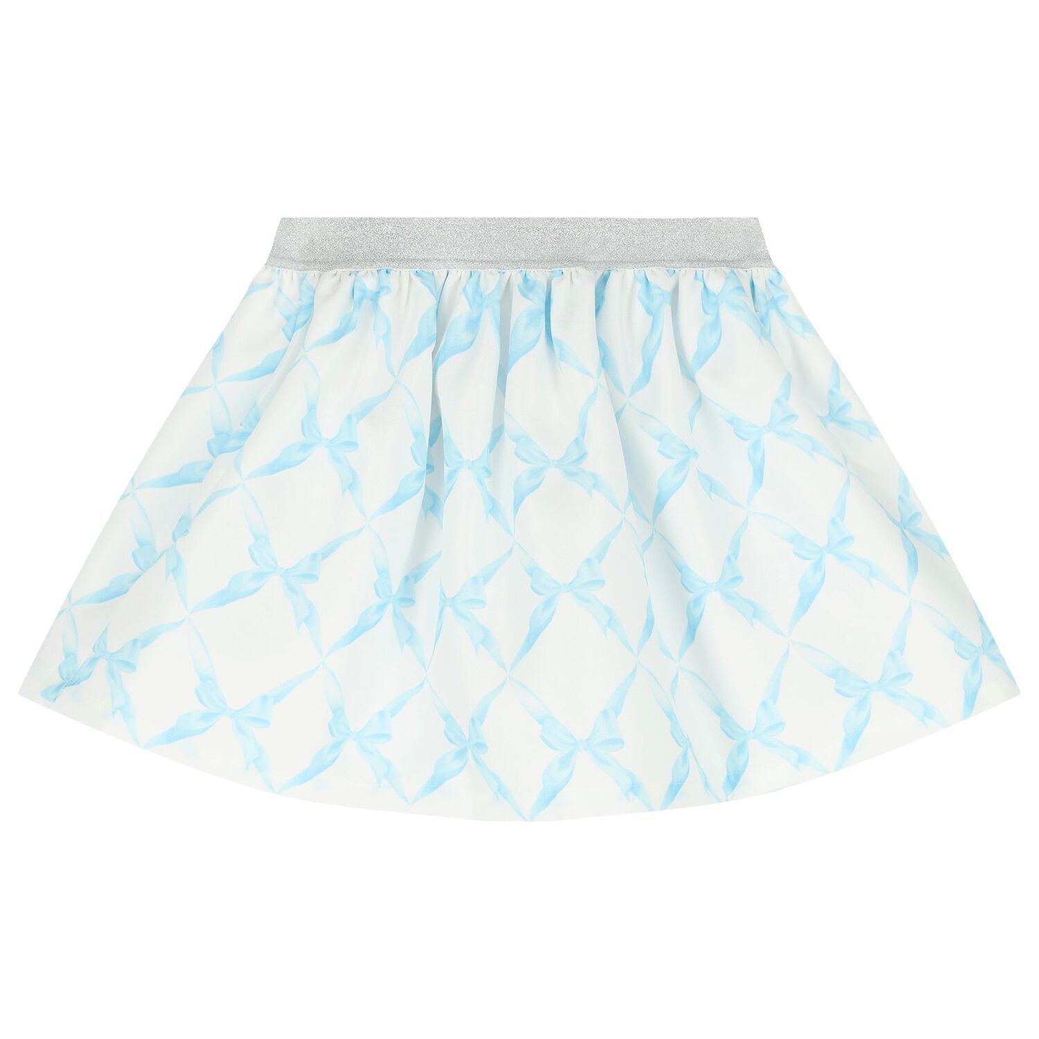 Girls Blue Logo Bow Skirt Set, 2, hi-res image number null
