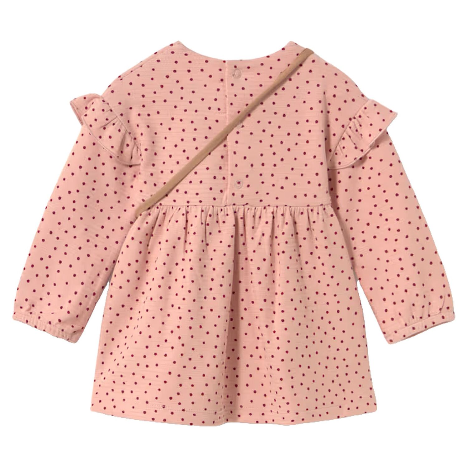 Younger Girls Pink Polka Dot Dress Set, 1, hi-res