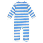 Baby Boys Blue & White Teddy Babygrow, 1, hi-res