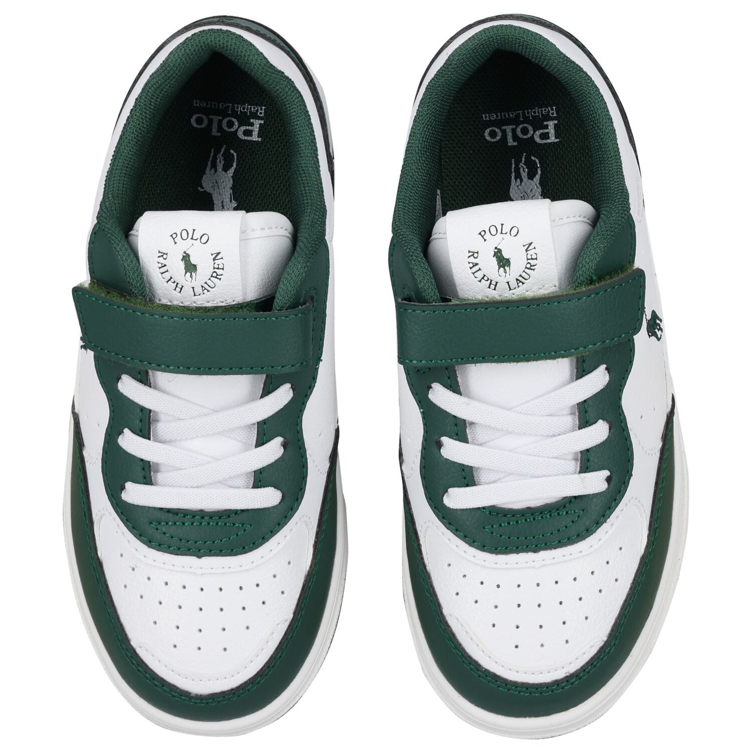 Boys White & Green Logo Trainers, 1, hi-res image number null