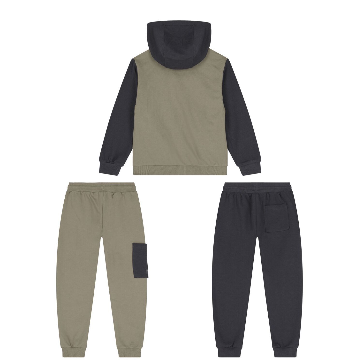 Boys Green & Grey Tracksuit Set ( 3 Piece ), 1, hi-res