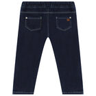 Younger Boys Blue Denim Trousers, 1, hi-res