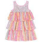 Girls Pink Sequin Layered Dress, 1, hi-res
