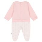 Baby Girls White & Pink Teddy Bear Babygrow, 3, hi-res