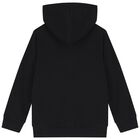 Boys Black Logo Hooded Zip Up Top, 1, hi-res
