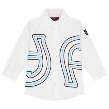 Aigner Boys White Logo Shirt, 1 Boys White Logo Shirt