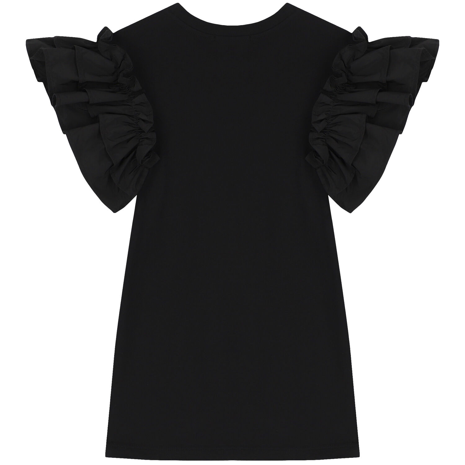 Girls Black Logo Dress, 1, hi-res