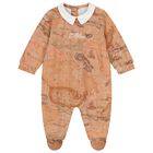 Ivory & Beige Geo Map Babygrow Gift Set, 3, hi-res