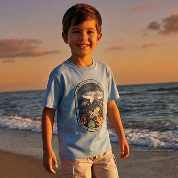 Boys Blue Underwater Window T-Shirt