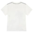 Boys White & Navy Blue Shorts Set, 1, hi-res