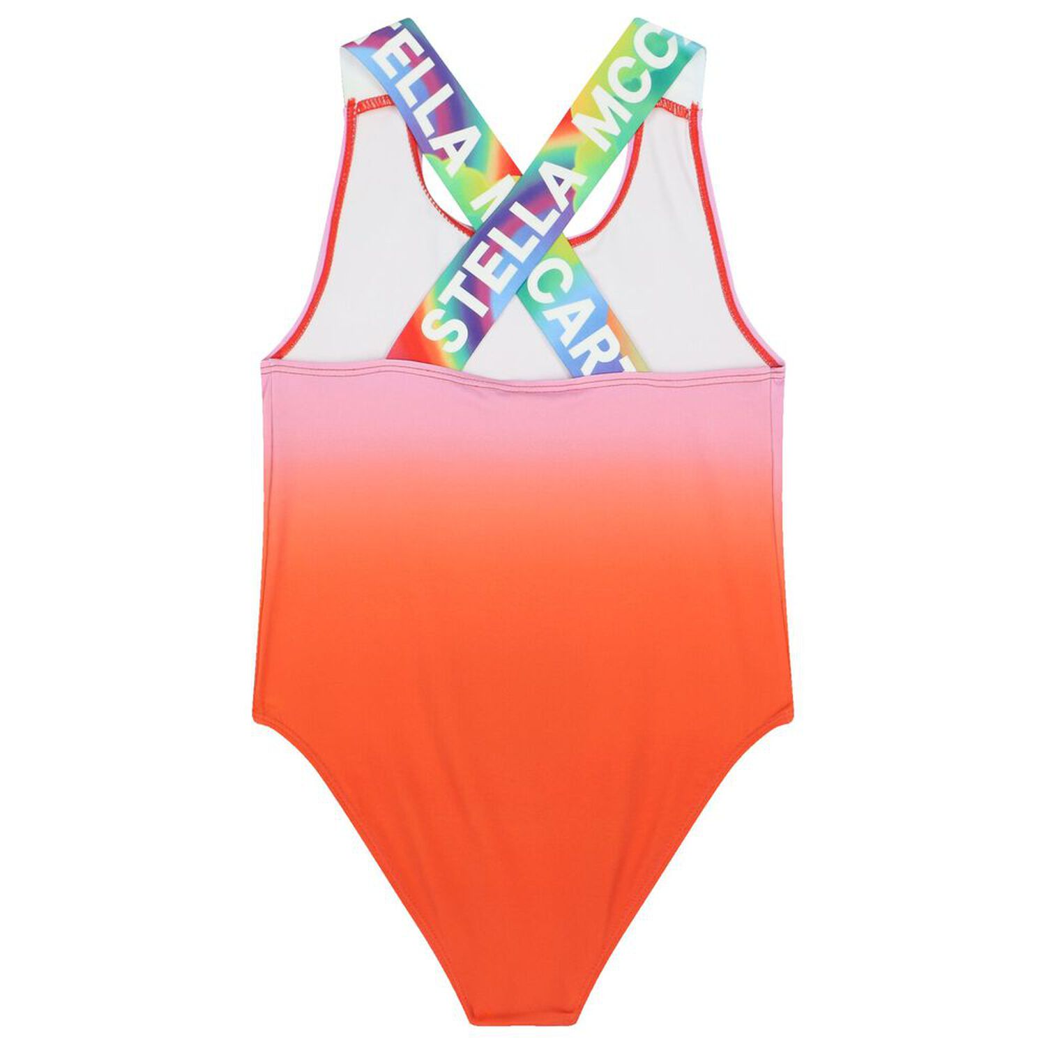 Girls Pink & Red Ombre Swimsuit, 1, hi-res