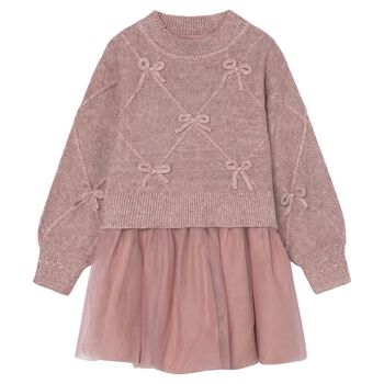 Girls Pink Tulle Dress Set