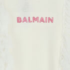 فستان بنات مكشكش باللون العاجي, 1, hi-res