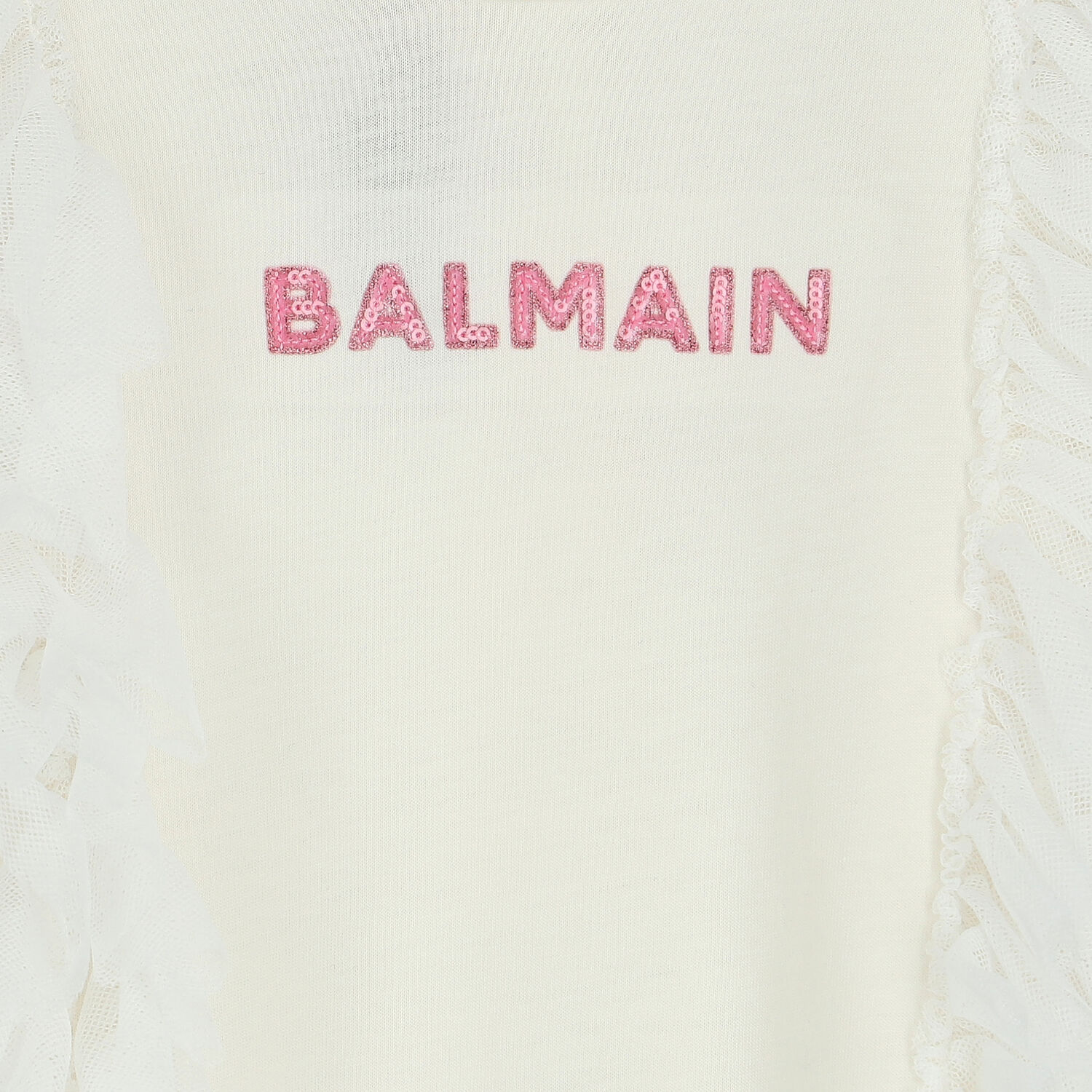 فستان بنات مكشكش باللون العاجي, 1, hi-res