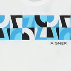 Younger Boys White Logo T-Shirt, 2, hi-res