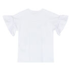 Girls White & Blue Camera Shorts Set, 1, hi-res