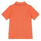 Younger Boys Orange Logo Polo Shirt, 2, hi-res