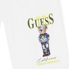 Boys White Teddy Bear Shorts, 2, hi-res