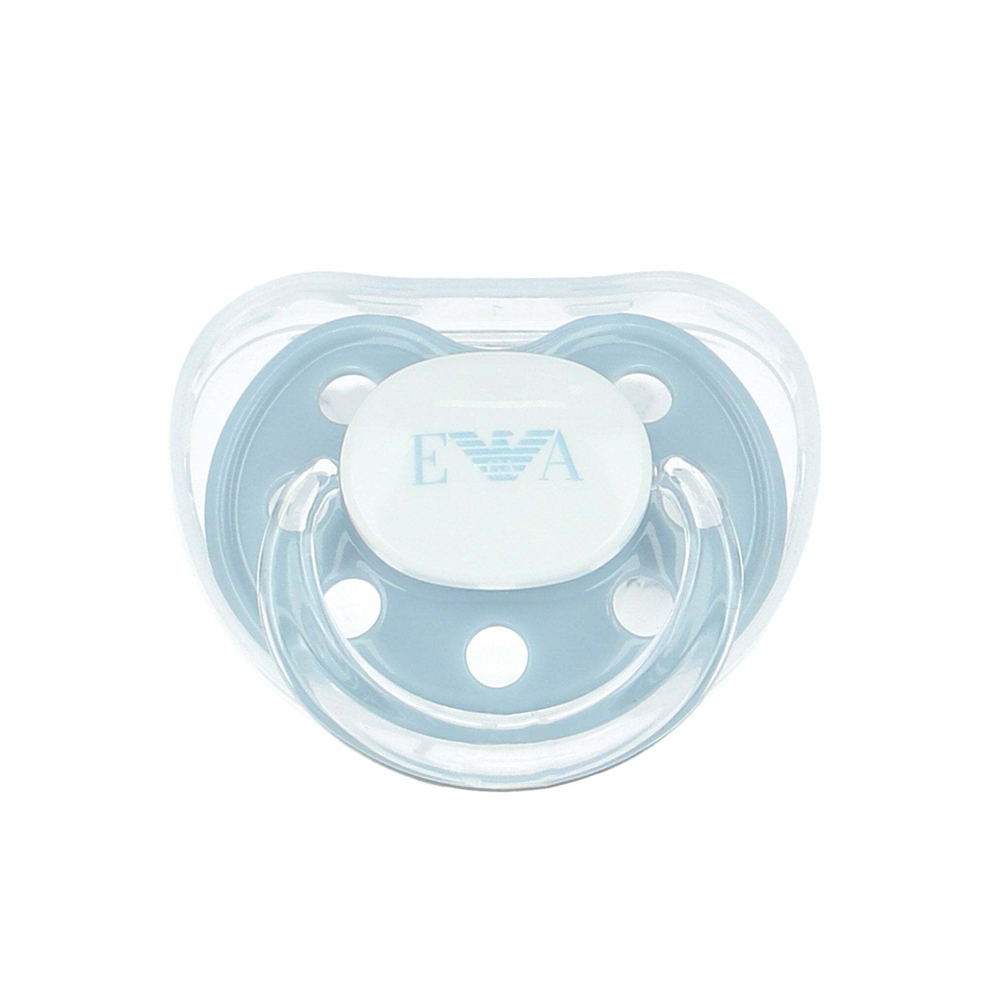 Emporio Armani Baby Boys Blue Logo Pacifier Set Junior Couture QA