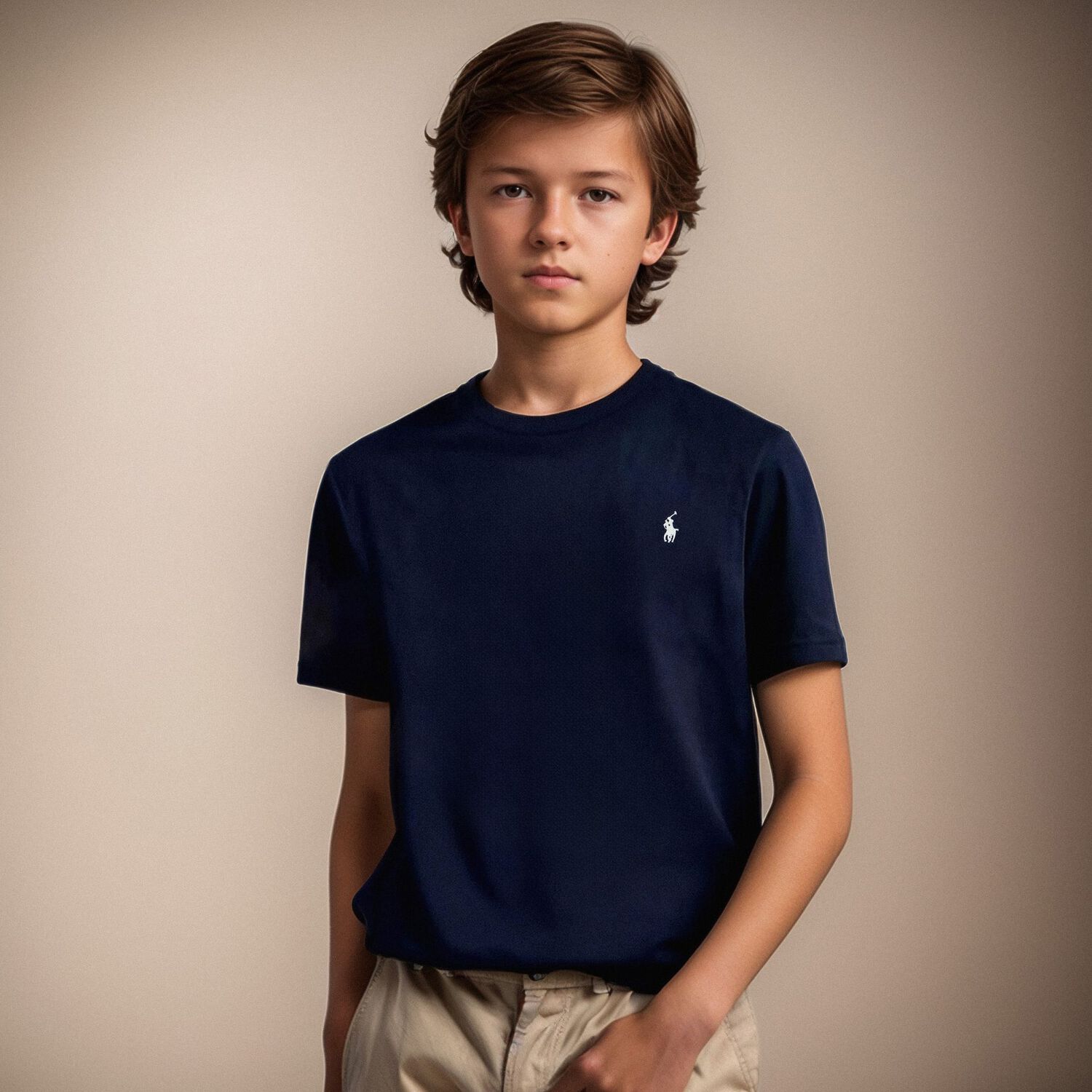 Boys Navy Blue Logo T-Shirt, 1, hi-res