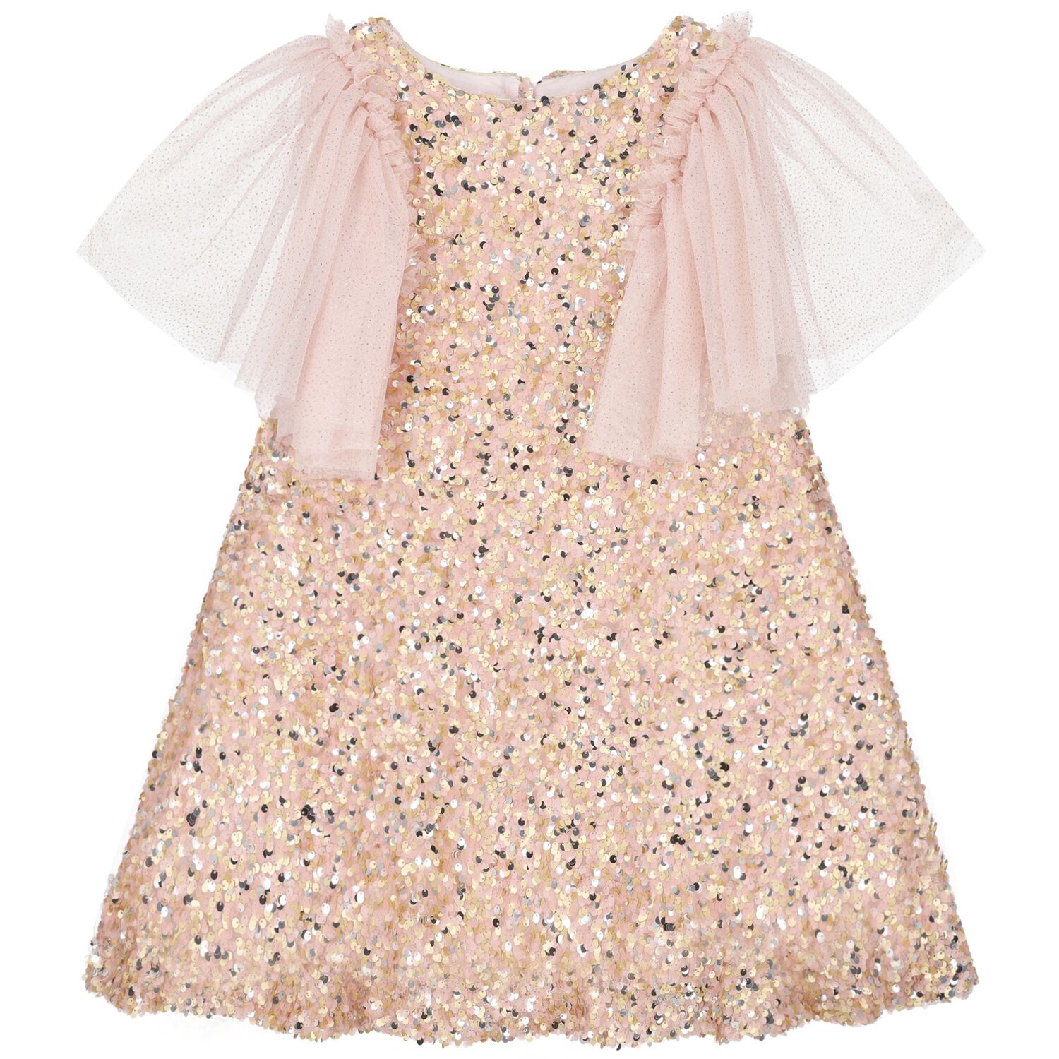 Girls Pink & Gold Sequin Dress, 1, hi-res image number null