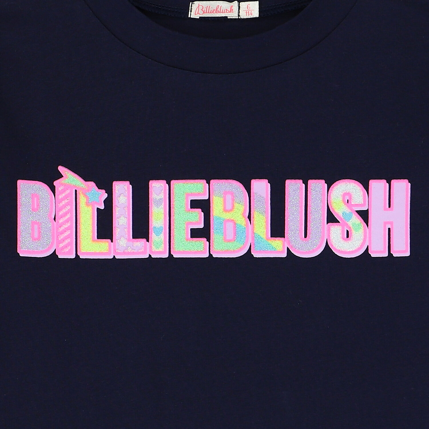 Girls Navy Blue Logo Long Sleeve Top, 1, hi-res image number null