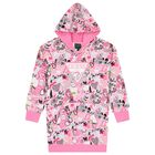 Girls Pink Logo Hooded Dress, 1, hi-res