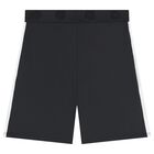 Girls Black Logo Cycling Shorts, 1, hi-res