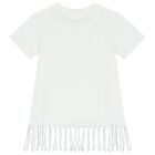 Girls White Logo Dress, 1, hi-res