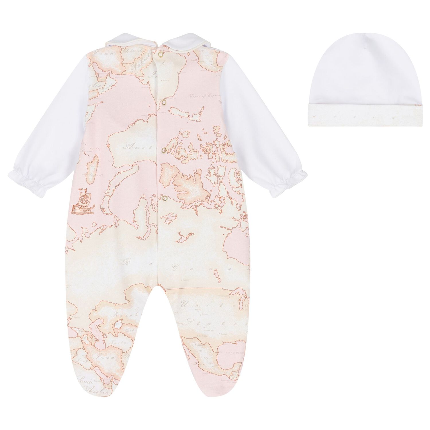 Baby Girls White & Pink Geo Map Babygrow Gift Set, 1, hi-res