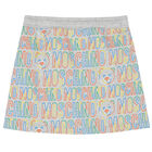 Girls Grey Logo Teddy Skirt, 1, hi-res