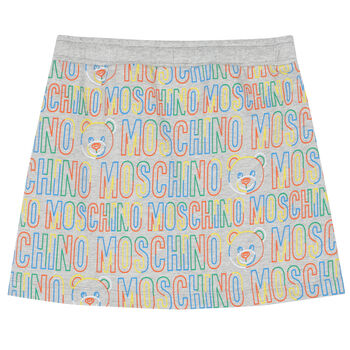 Girls Grey Logo Teddy Skirt