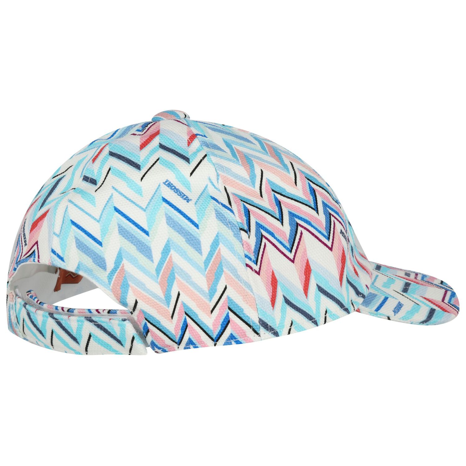 Girls White & Blue Zig Zag Cap, 2, hi-res