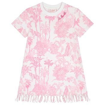 Girls White & Pink Jungle Dress