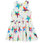 Girls White Stars Dress, 1, hi-res