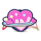 Girls Pink & Navy Blue Embellished Hand Bag ( 12cm ), 1, hi-res