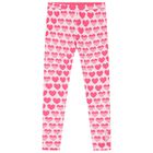 Girls Pink Logo Heart Reversible Leggings, 1, hi-res