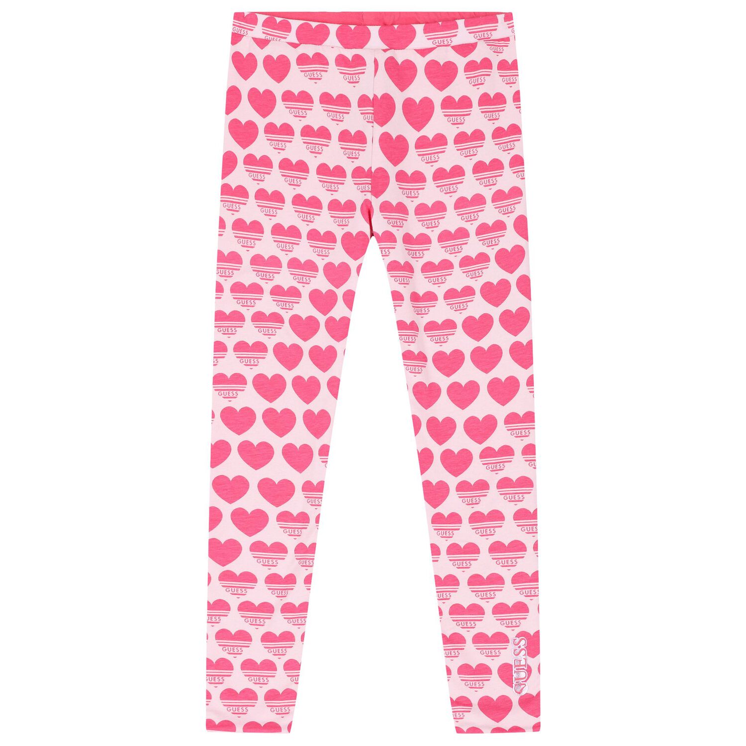 Girls Pink Logo Heart Reversible Leggings, 1, hi-res image number null