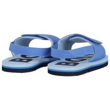 Boys Blue Logo Sandals