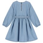 Girls Blue Flower Dress, 1, hi-res