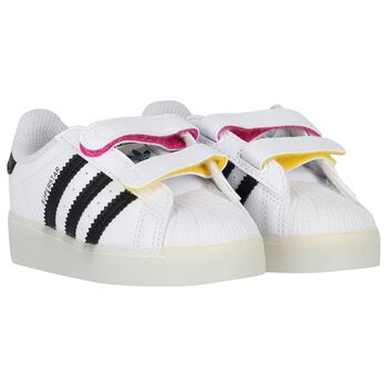 White & Black Superstar Led Lights Trainers