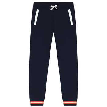 Boys Navy Blue Logo Joggers