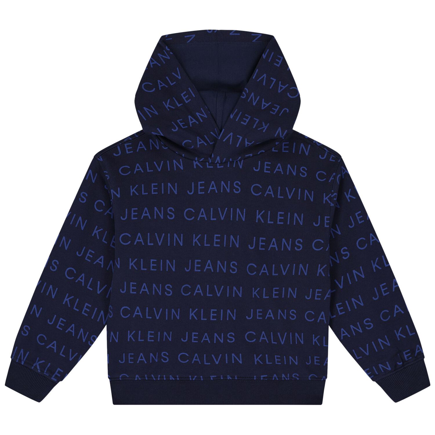 Boys Navy Blue Logo Hooded Top, 1, hi-res image number null