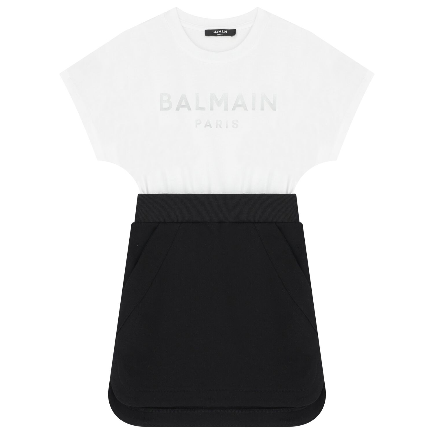 فستان بنات قطني باللون الأبيض والأسود , 2, hi-res image number null