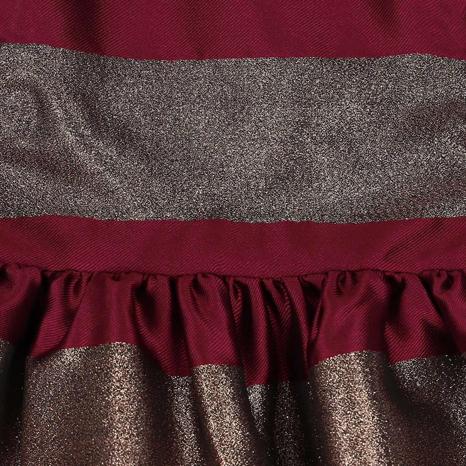 فستان بنات ستان مخطط باللون الاحمر و الذهبي , 1, hi-res